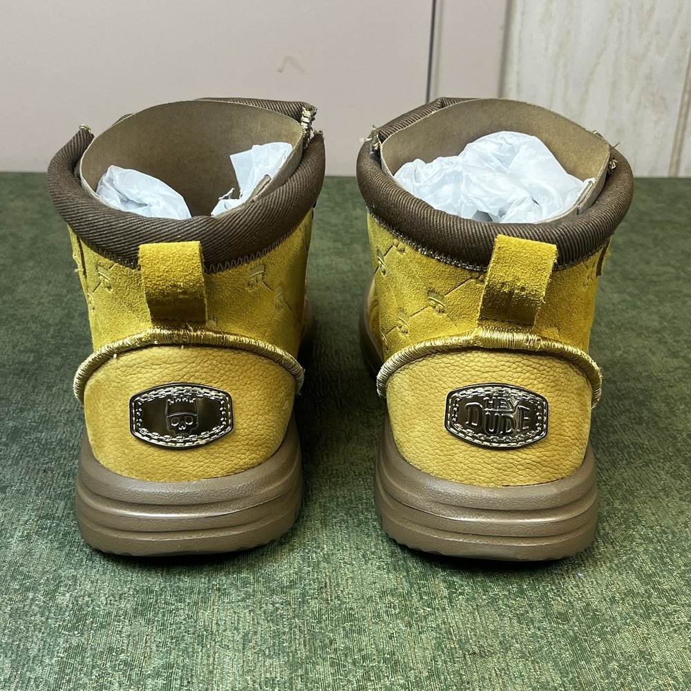 Size 11-Jelly Roll Hey Dude Suede Bradley Boot Tan Skull Print Brand New - Picture 4 of 14